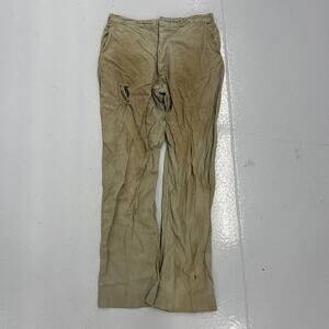 Vintage 60s Green Textured Sanforized Cotton Chinos 29x29